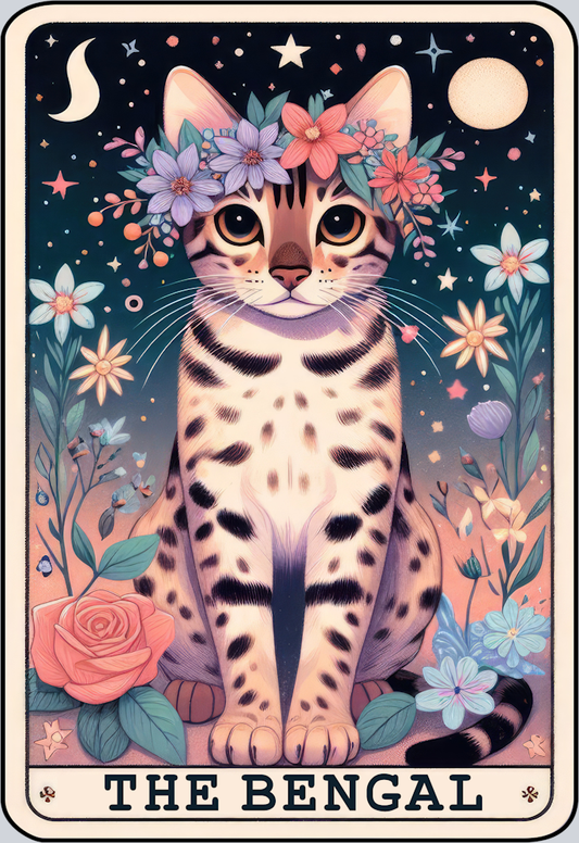 DTF Transfer Cats - Tarot Card Bengal
