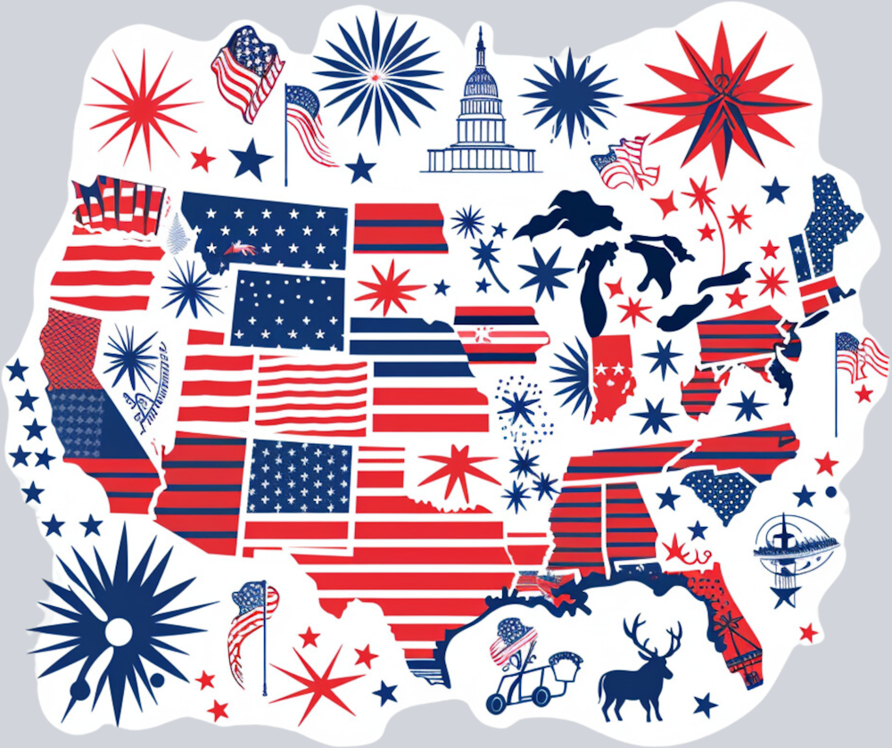 DTF Transfer USA - USA Map