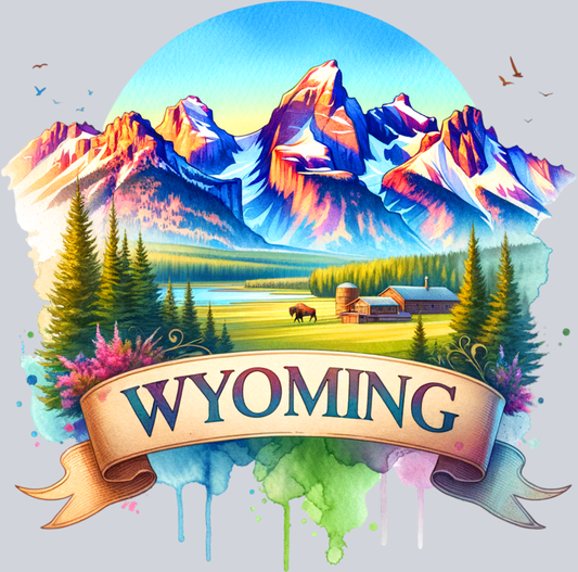 DTF Transfer Wyoming - Beneath the Peaks