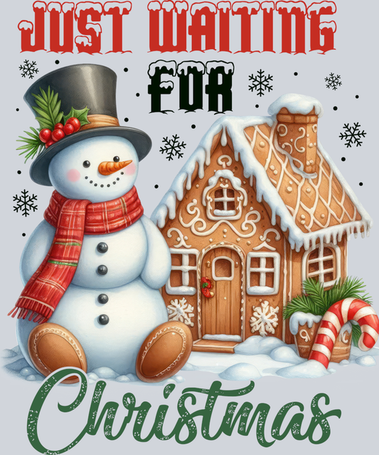 DTF Transfer Christmas - Just Waiting for Christmas