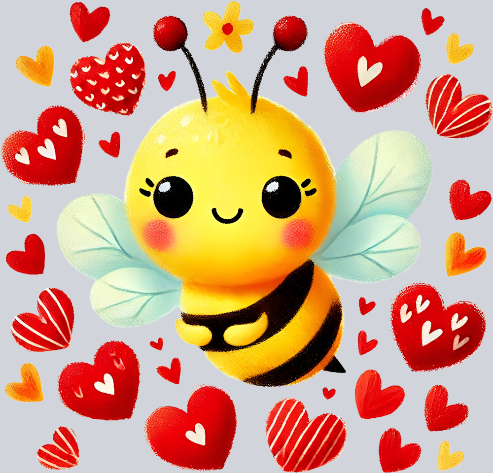 DTF Transfer Valentines - Bee Hearts