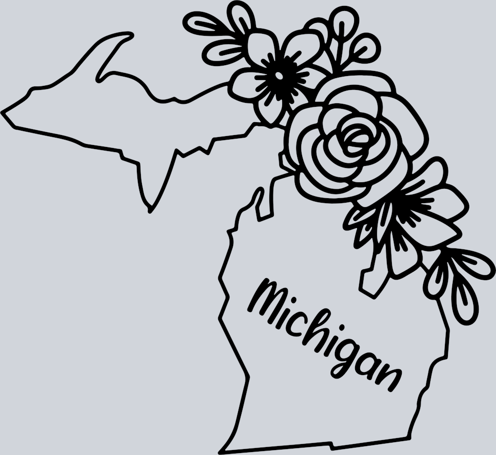 DTF Transfer Michigan - Michigan Flowers