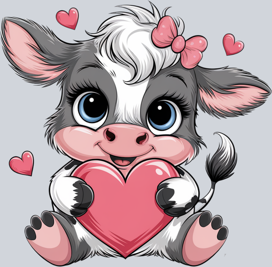 DTF Transfer Valentines - Cow