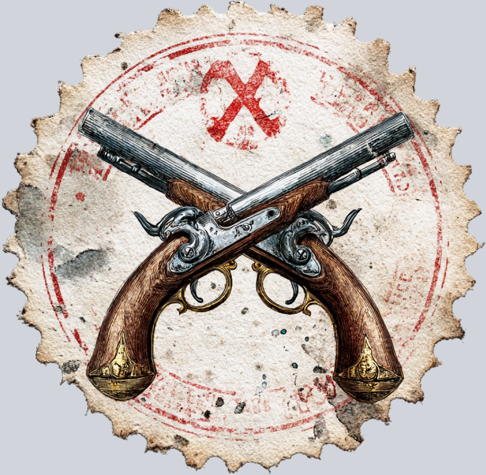 DTF Transfer High Seas - Postage Twin Pistols