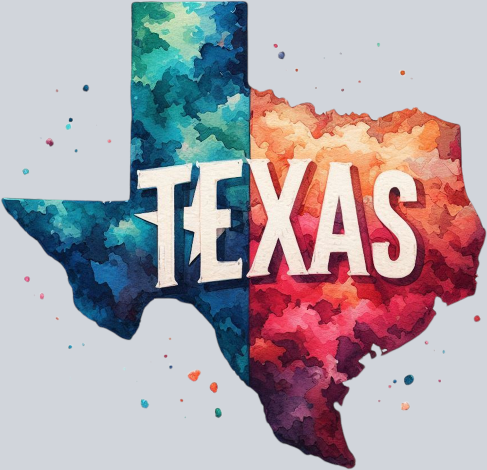 DTF Transfer Texas - Retro Map