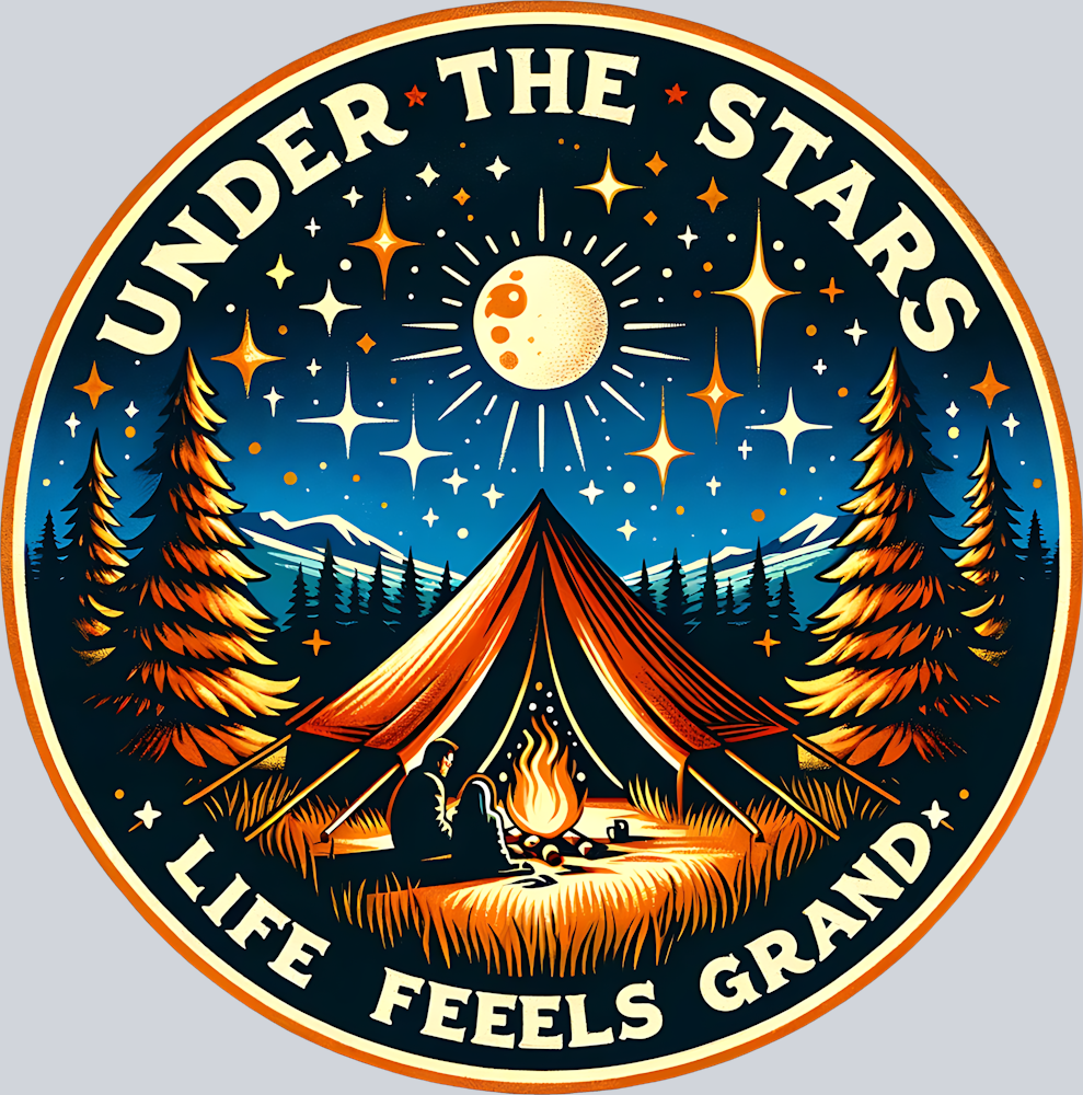 DTF Transfer Camping - Under the Stars Life Feeels Grand