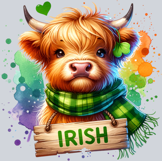 DTF Transfer St. Patrick's Day - Irish Highland Cow