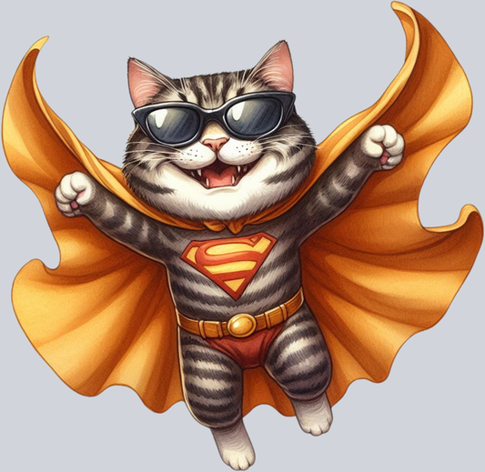 DTF Transfer Cats - Super Cat