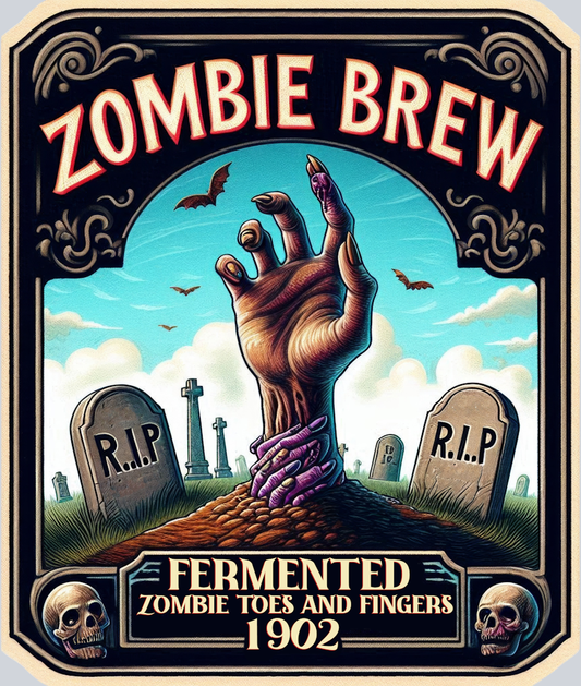 DTF Transfer Halloween  - Zombie Brew Fermented Zombie Toes and Fingers 1902
